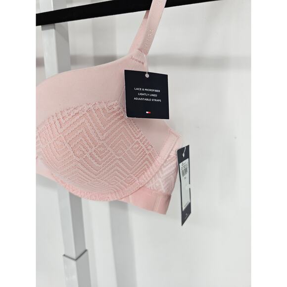 Tommy Hilfiger Womens Sz 34C Lightly Lined Demi Bra Light Pink NEW - Picture 2 of 6